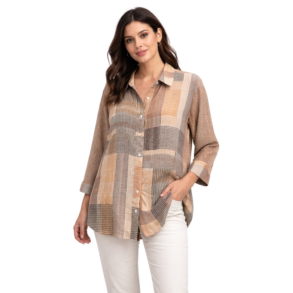 Jones New York Multicolor‎ Plaid Blouse